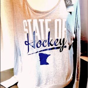 NHL Hockey League Official Licensed Women Long Sleeves Gray-Blue